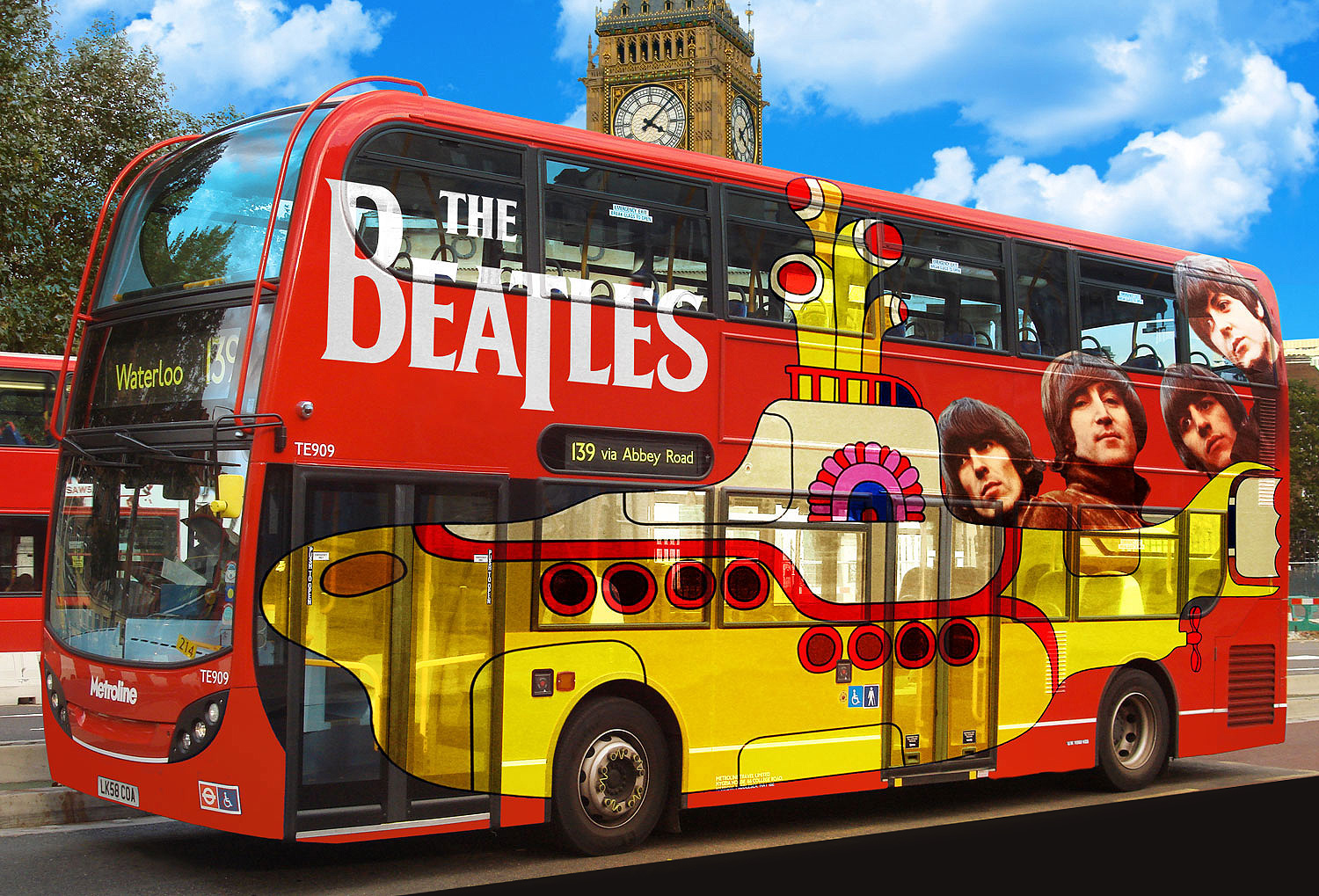 beatles blue bus tour